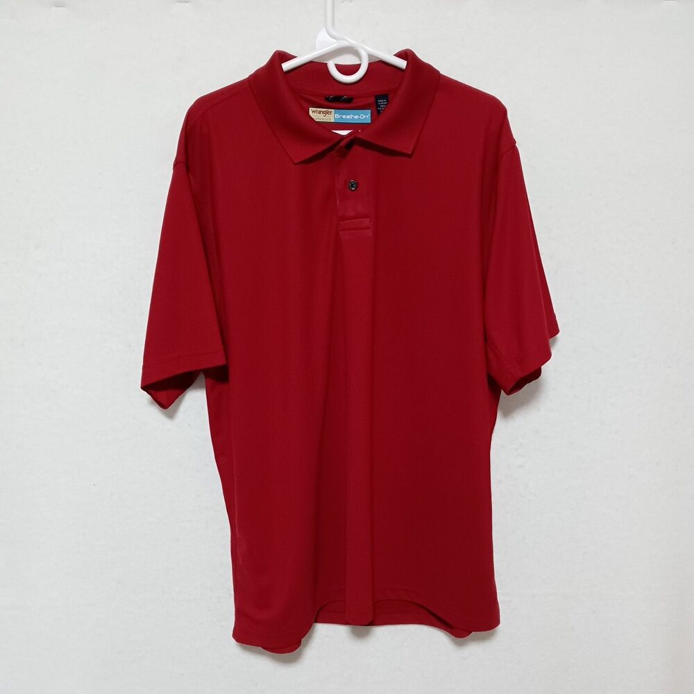 Wrangler Polo Shirt Breathe Dri XLT Red Solid Tall EUC
